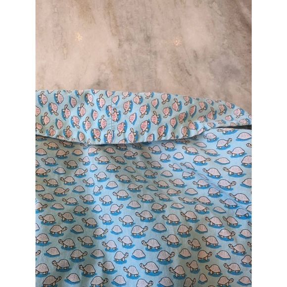 Vineyard Vines Top Shirt Button Women's Small Blue Turtle Collar 100% Cotton - Picture 10 of 11